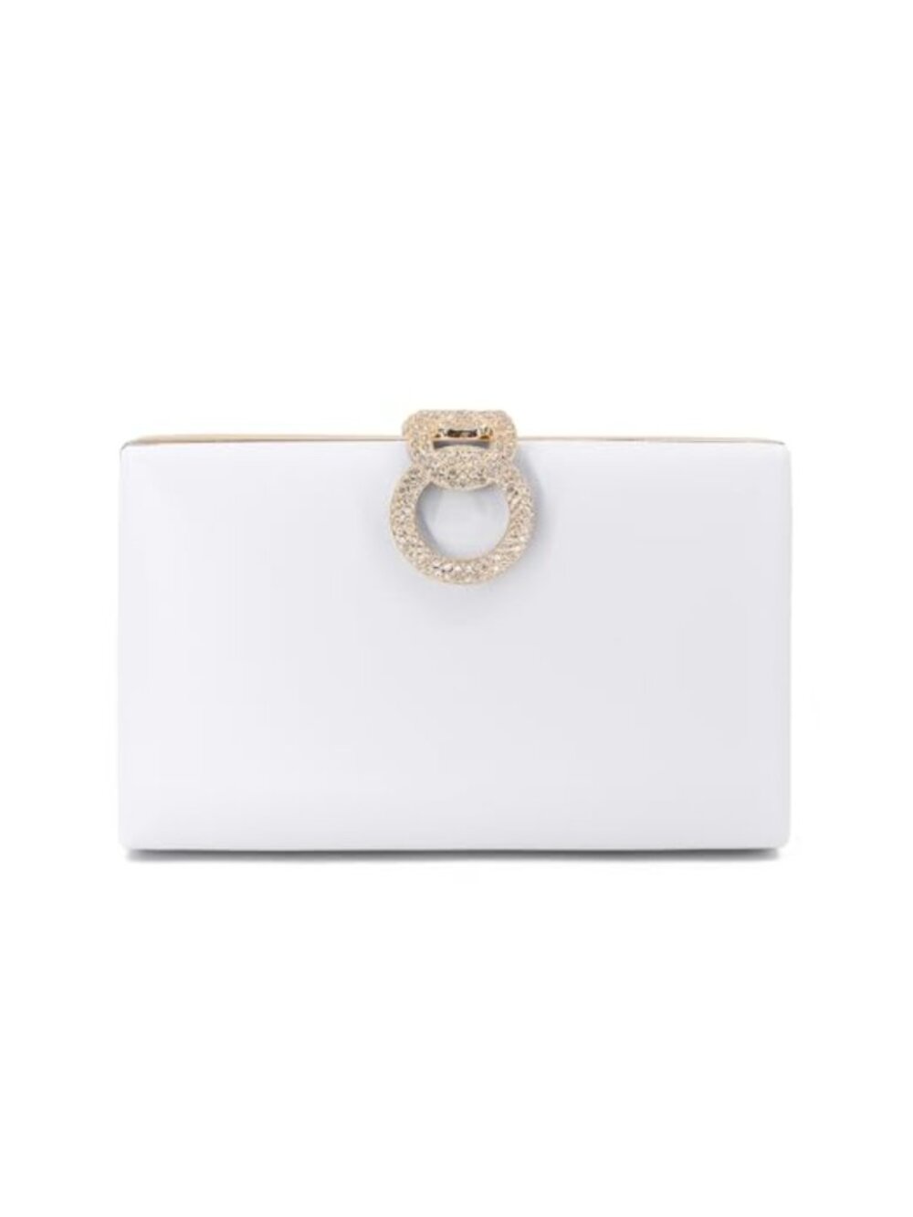 Faux Leather Evening Clutch Push Lock Removable Chain Party Bag